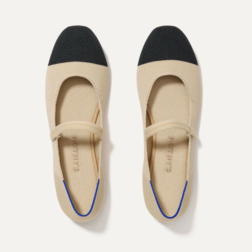 Rothy's Women's Flats in Cream and Black